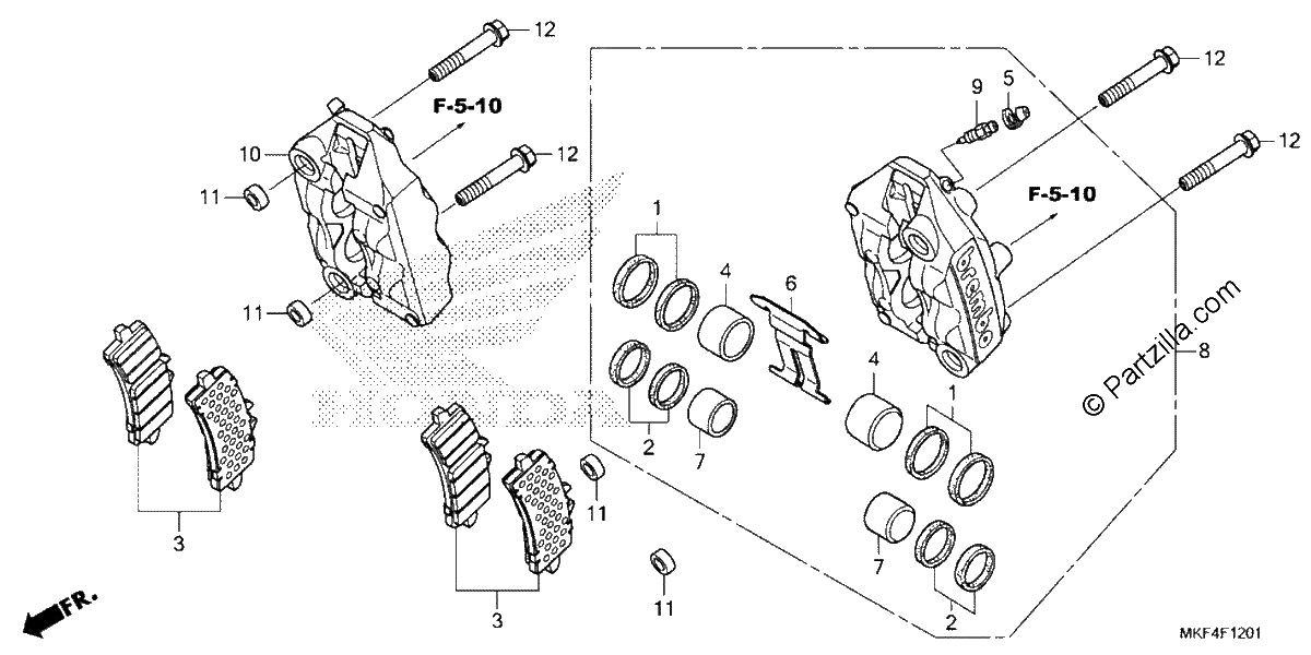 Diagrama de FRONT BRAKE CALIPER 2