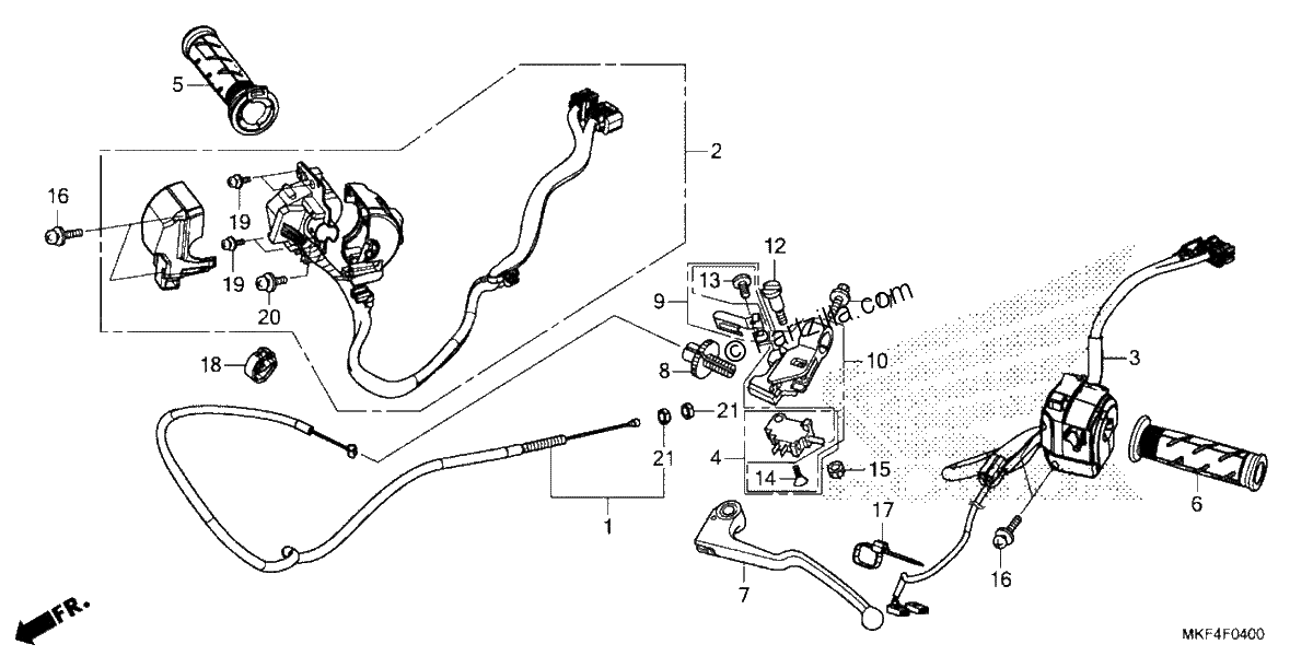 Diagrama de HANDLE LEVER SWITCH CABLE