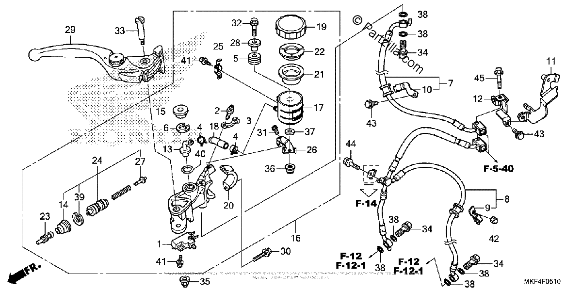 Diagrama de FRONT BRAKE MASTER CYLINDER 2