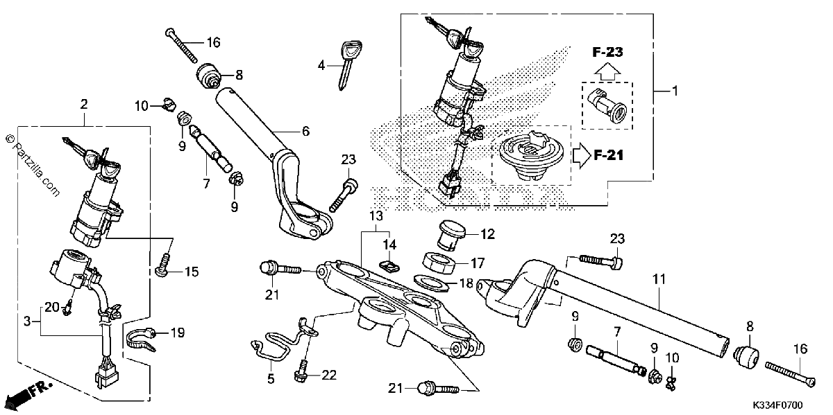 Diagrama de HANDLEBAR TOP BRIDGE