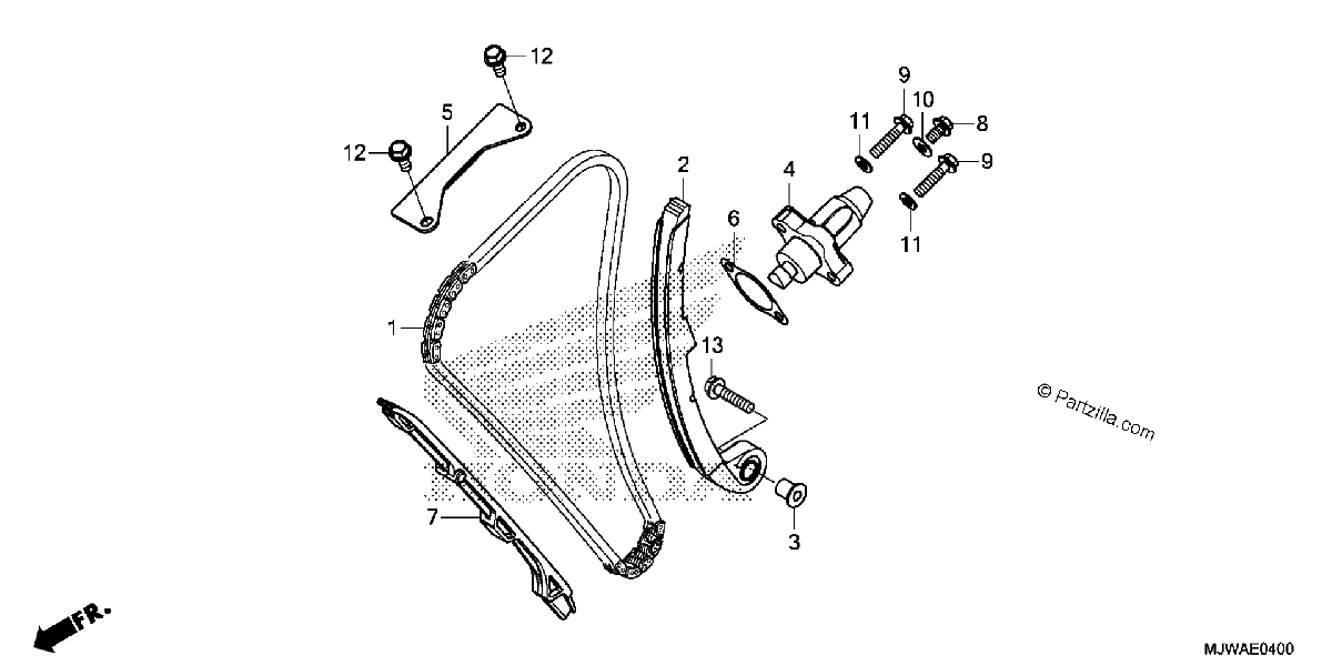 Diagrama de CAM CHAIN TENSIONER