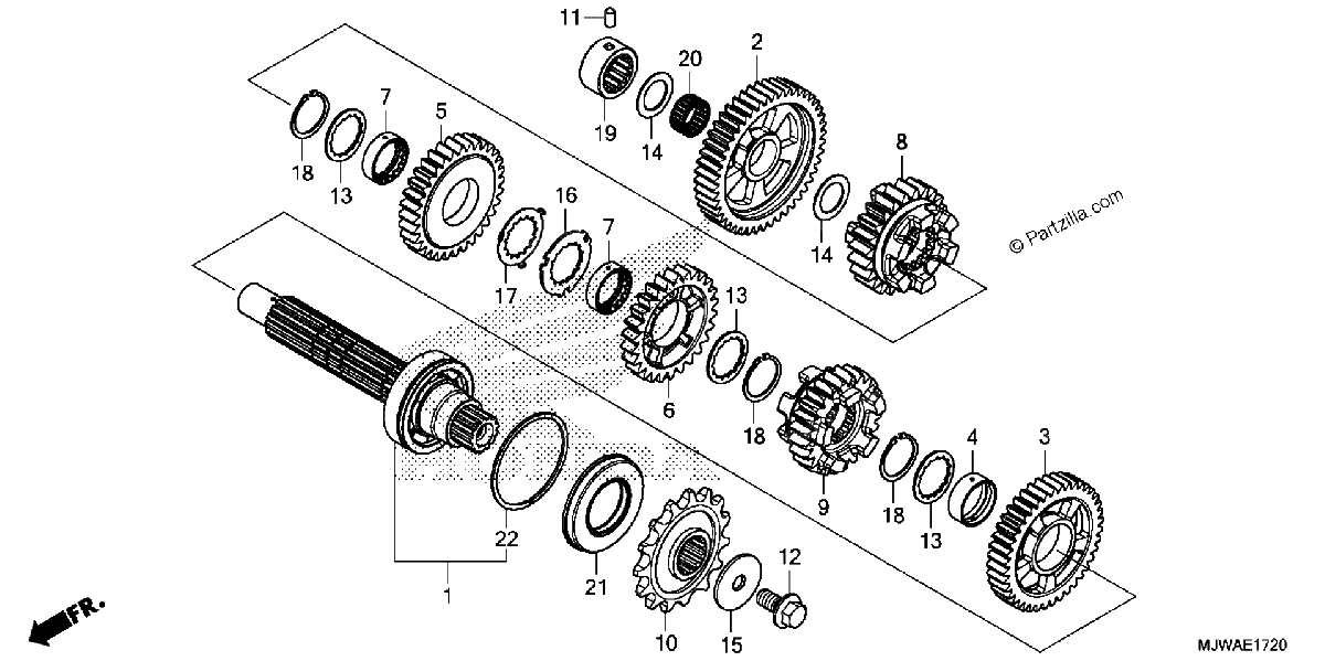 Diagrama de TRANSMISSION COUNTERSHAFT