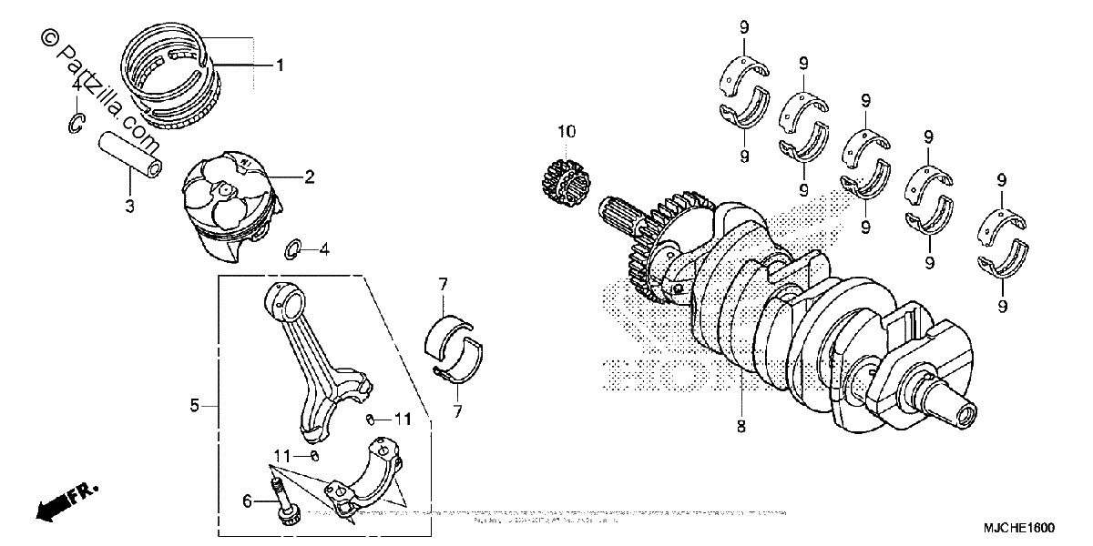 Diagrama de CRANKSHAFT PISTON
