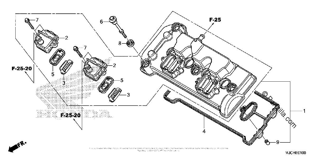 Diagrama de CYLINDER HEAD COVER