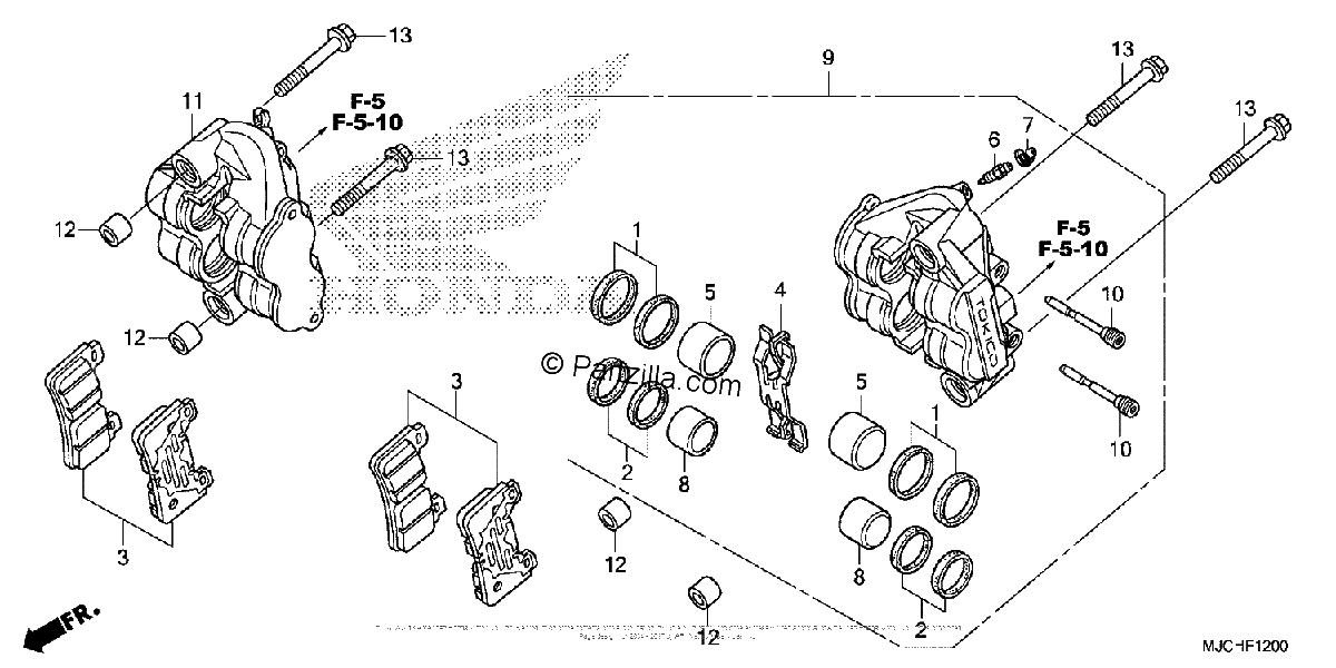 Diagrama de FRONT BRAKE CALIPER