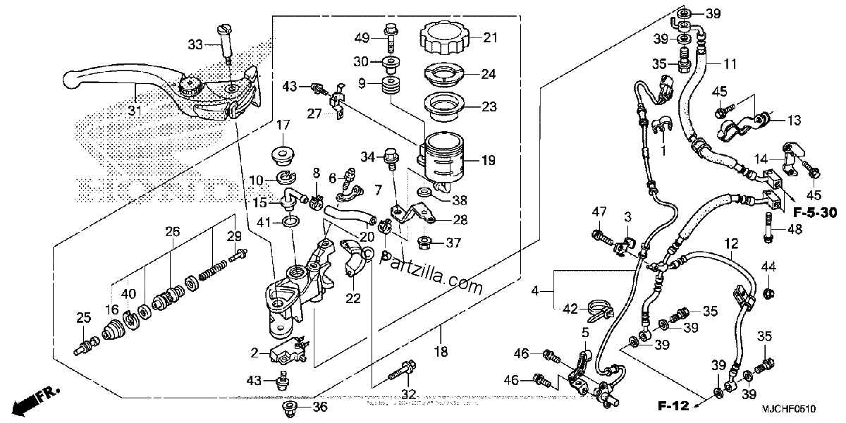 Diagrama de FRONT BRAKE MASTER CYLINDER 2