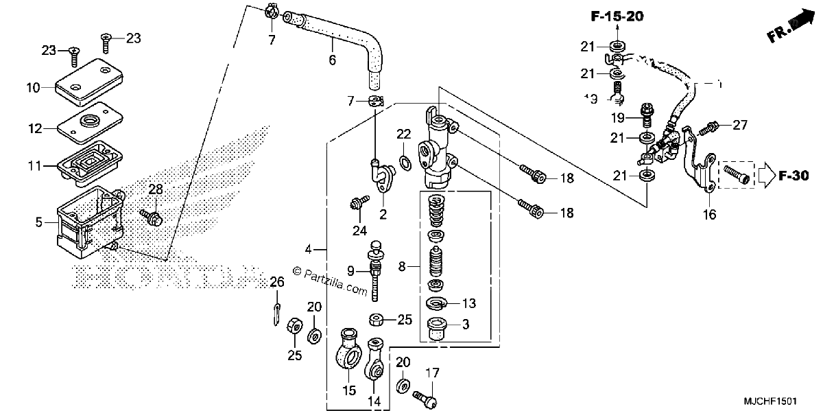 Diagrama de REAR BRAKE MASTER CYLINDER 2