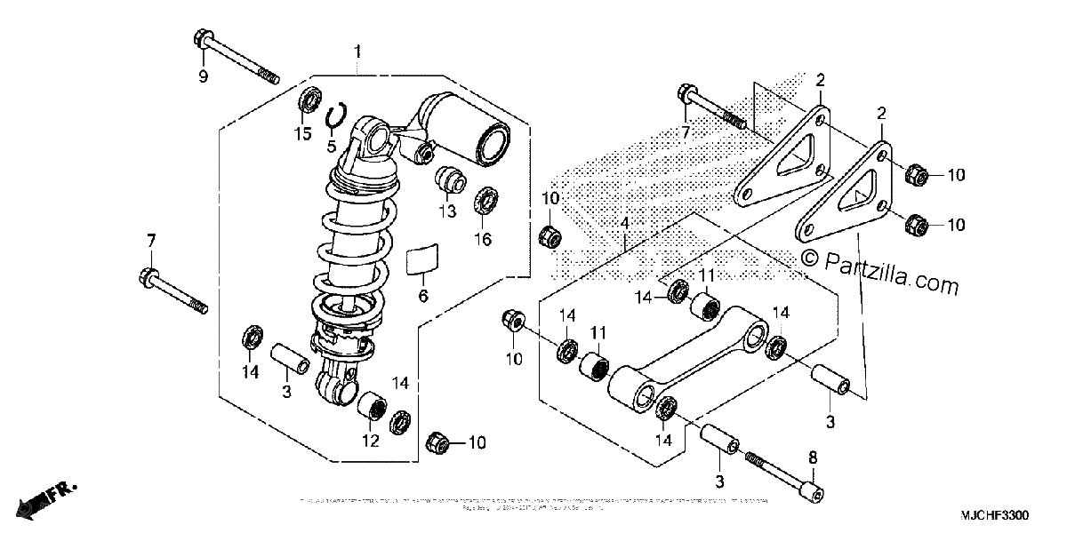 Diagrama de REAR SHOCK ABSORBER 1