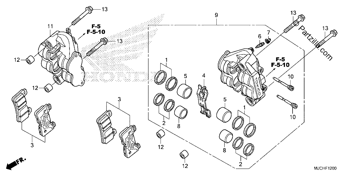 Diagrama de FRONT BRAKE CALIPER 1