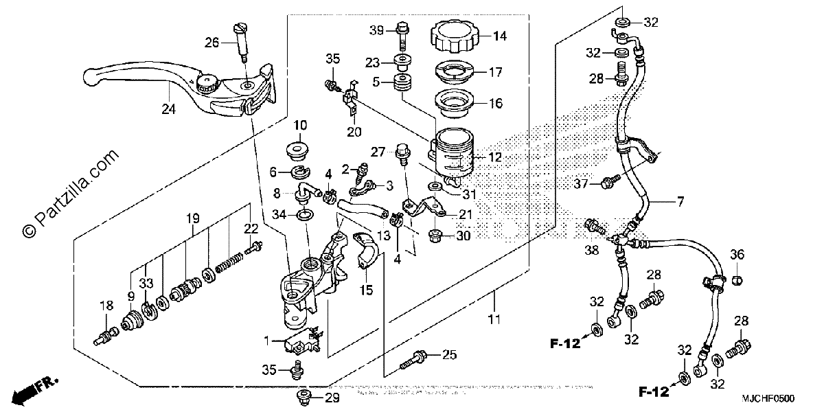Diagrama de FRONT BRAKE MASTER CYLINDER 1