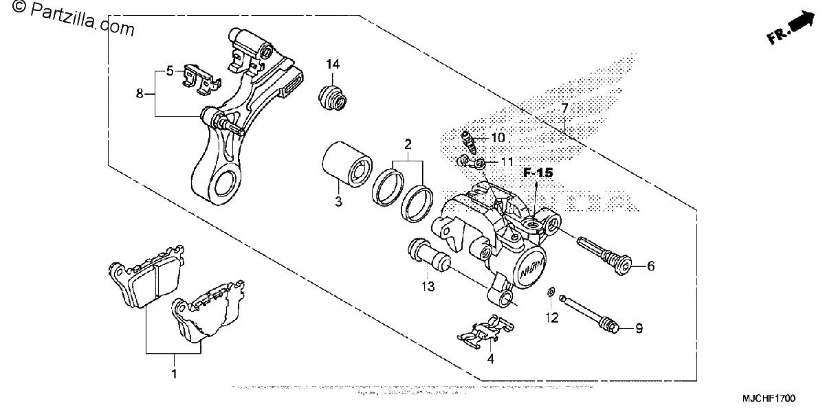 Diagrama de REAR BRAKE CALIPER 1