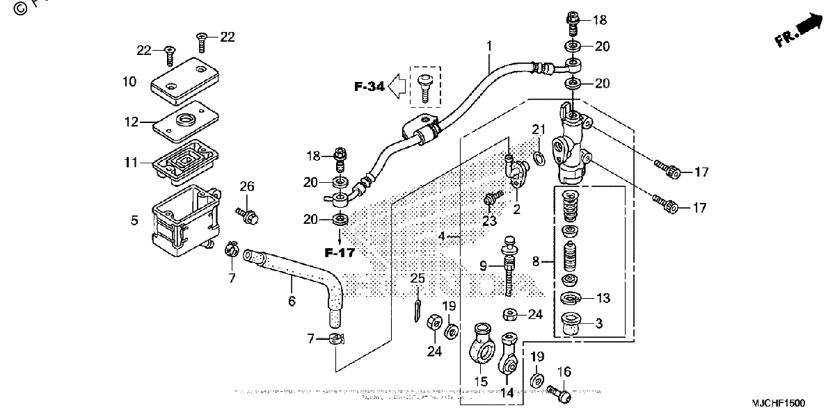 Diagrama de REAR BRAKE MASTER CYLINDER 1