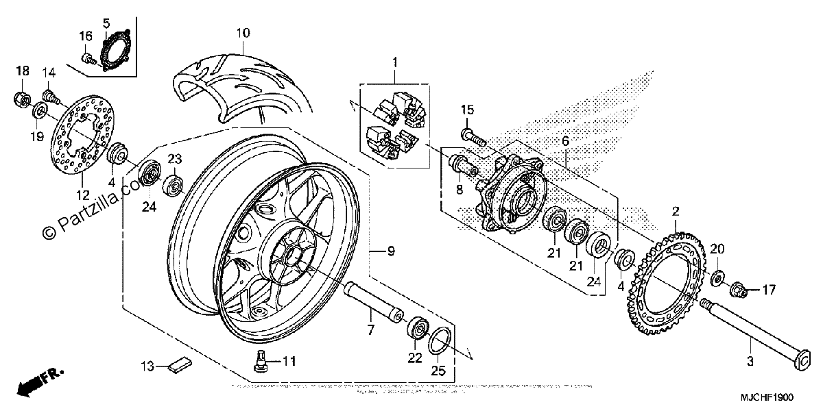 Diagrama de REAR WHEEL