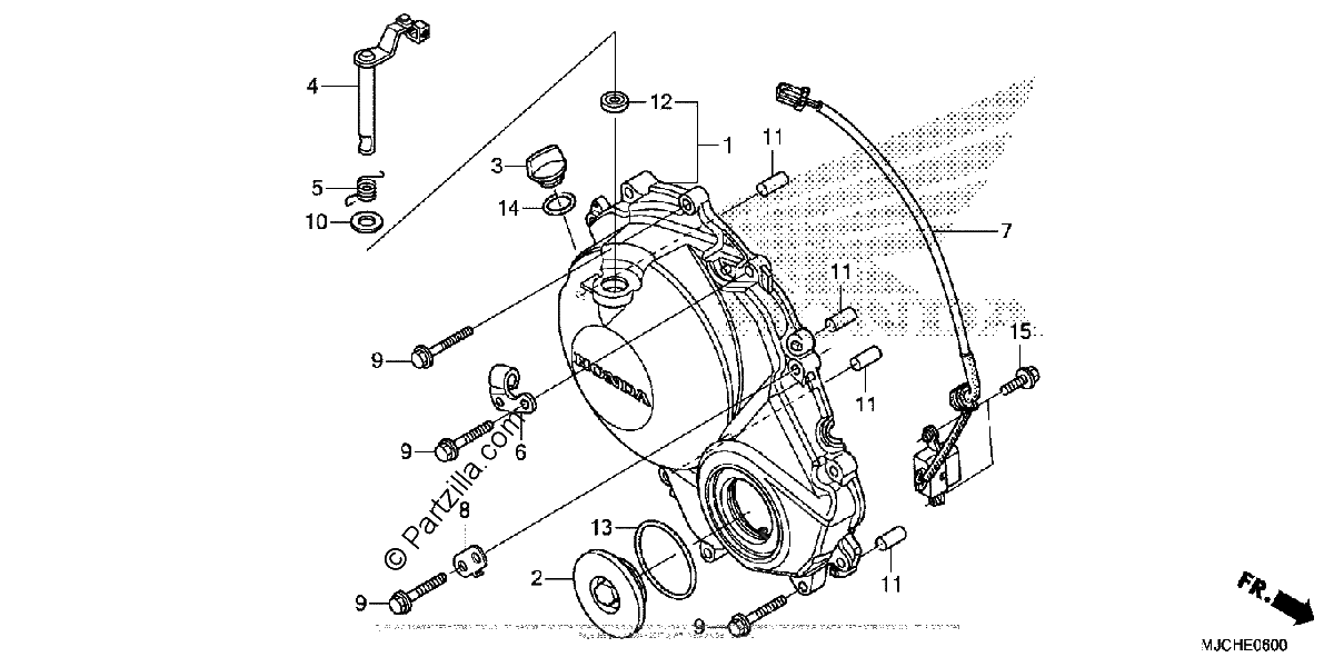 Diagrama de RIGHT CRANKCASE COVER