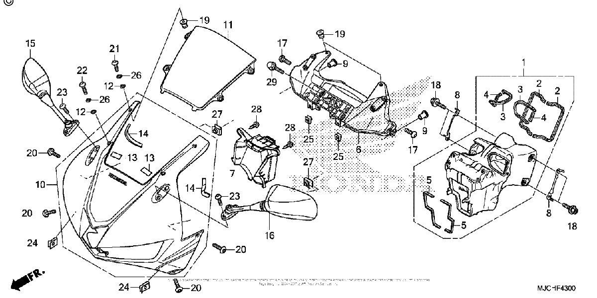 Diagrama de UPPER COWL MIRROR
