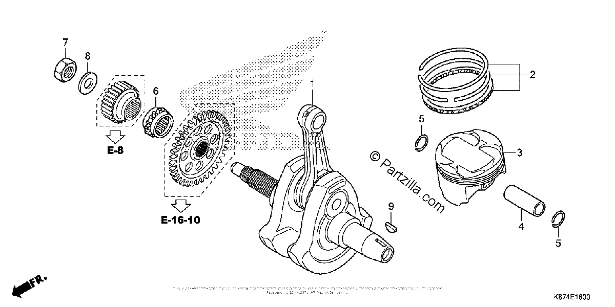 Diagrama de CRANKSHAFT PISTON