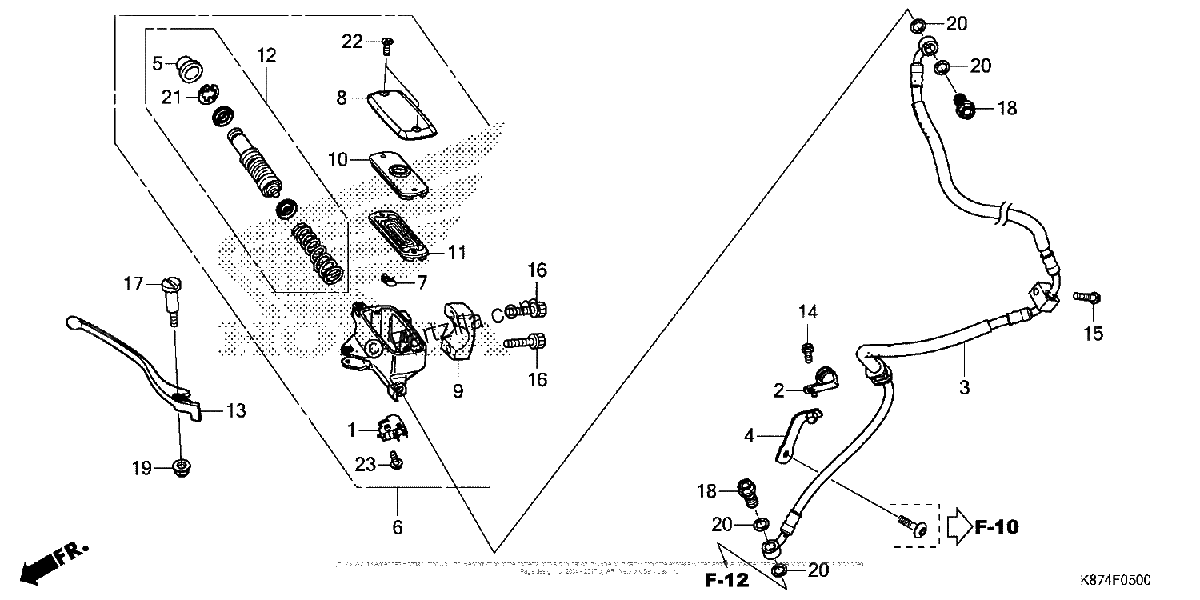 Diagrama de FRONT BRAKE MASTER CYLINDER 1
