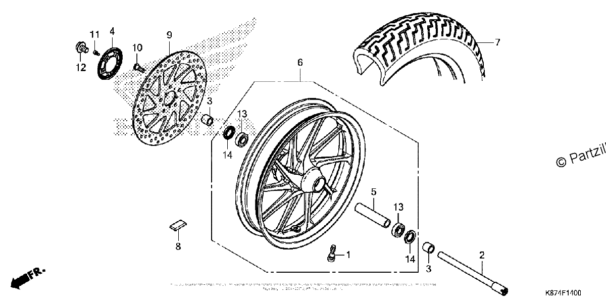 Diagrama de FRONT WHEEL