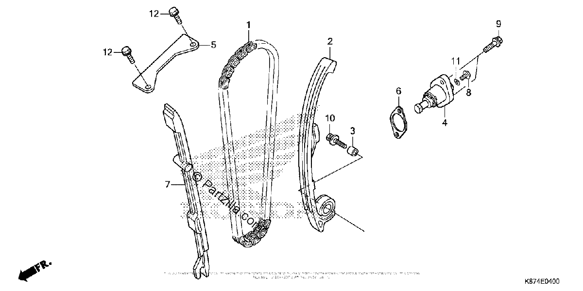 Diagrama de CAM CHAIN TENSIONER