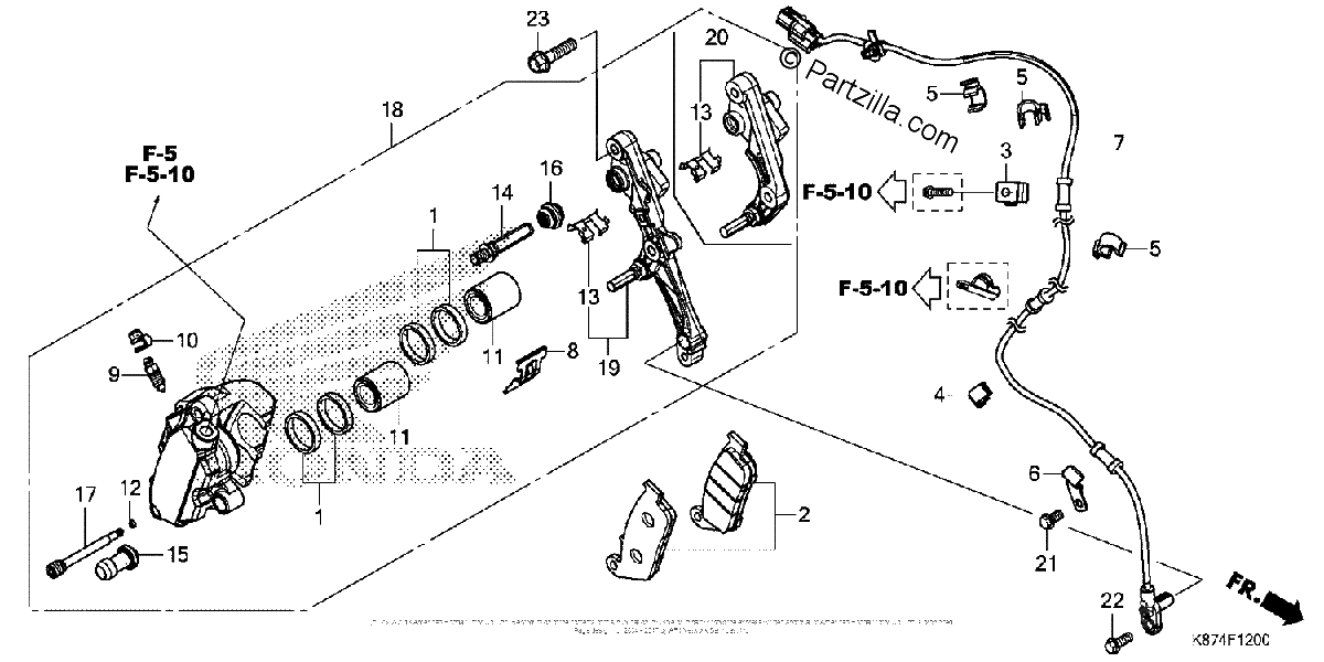 Diagrama de FRONT BRAKE CALIPER