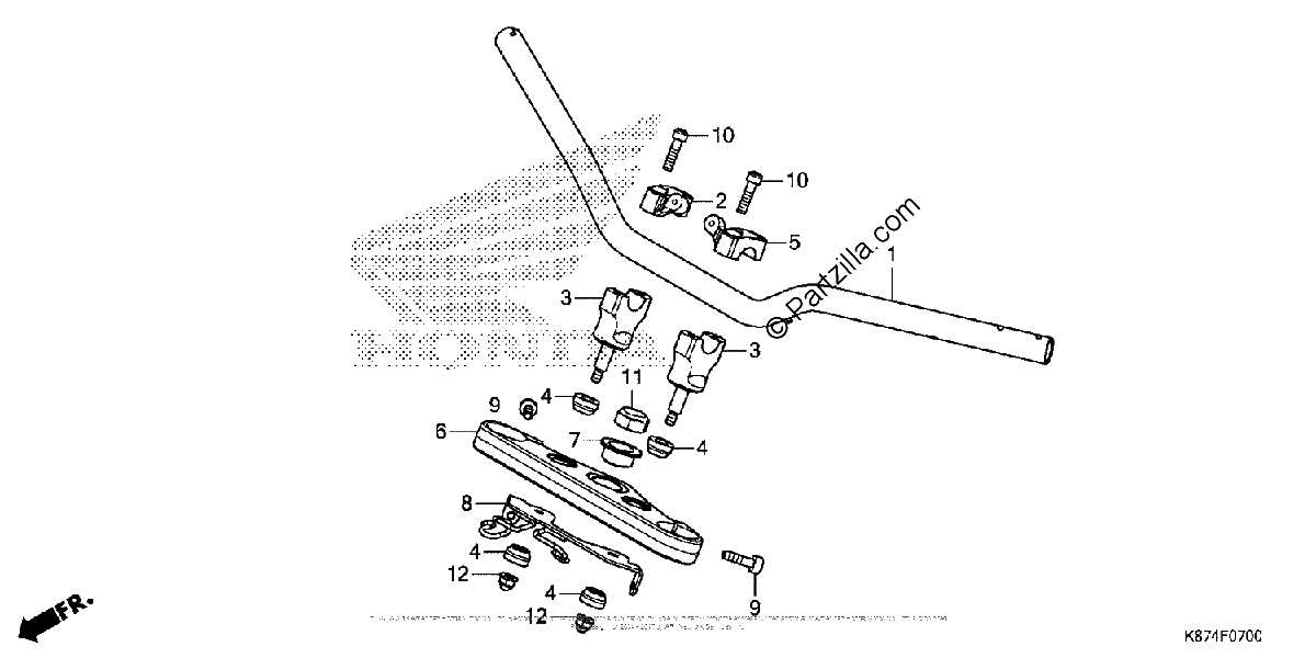 Diagrama de HANDLEBAR TOP BRIDGE