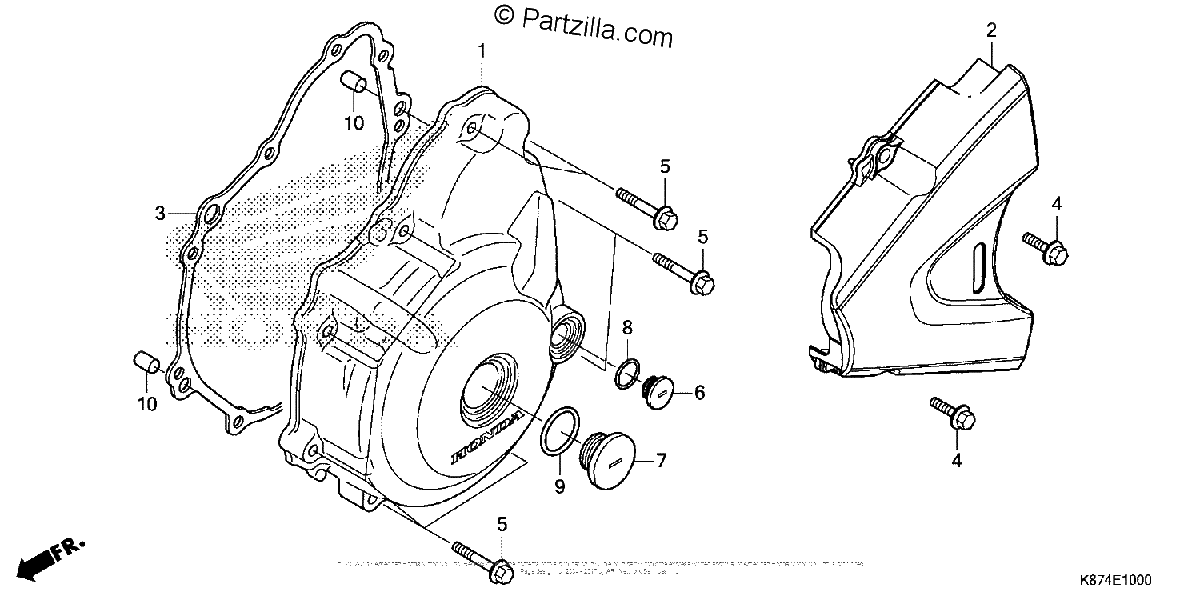 Diagrama de LEFT CRANKCASE COVER