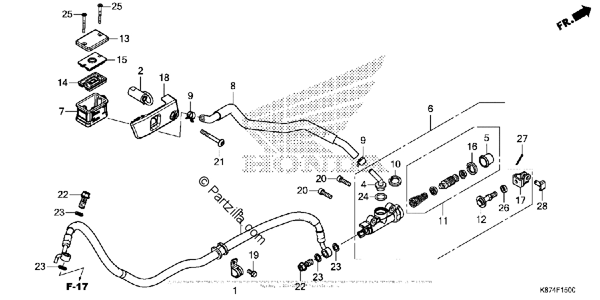 Diagrama de REAR BRAKE MASTER CYLINDER 1