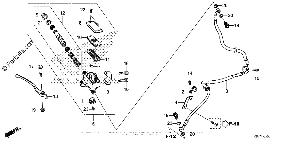 Diagrama de FRONT BRAKE MASTER CYLINDER 2