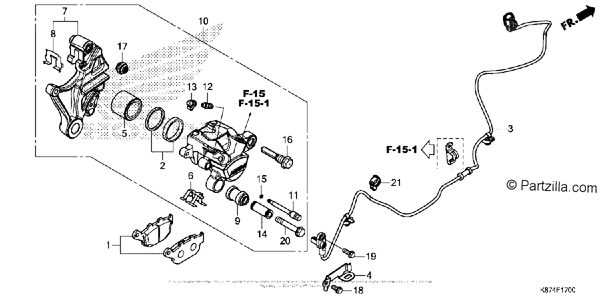 Diagrama de REAR BRAKE CALIPER
