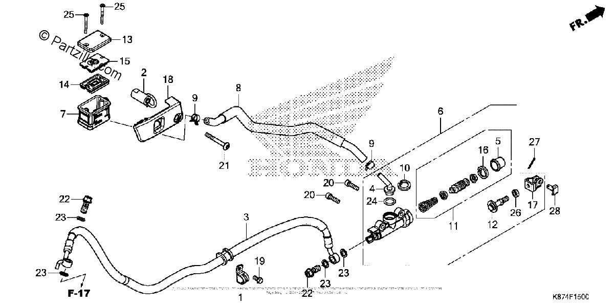 Diagrama de REAR BRAKE MASTER CYLINDER 2