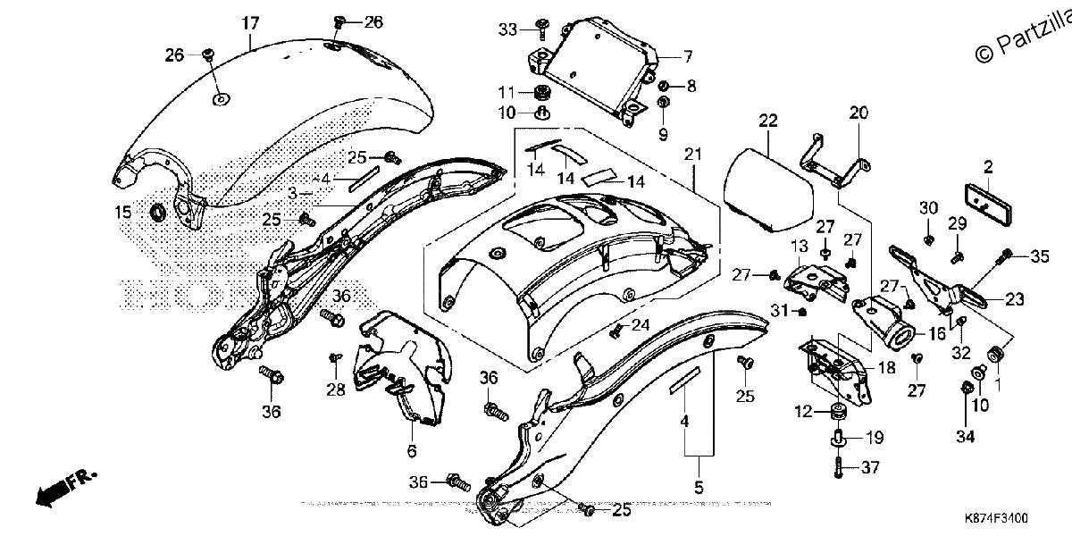 Diagrama de REAR FENDER
