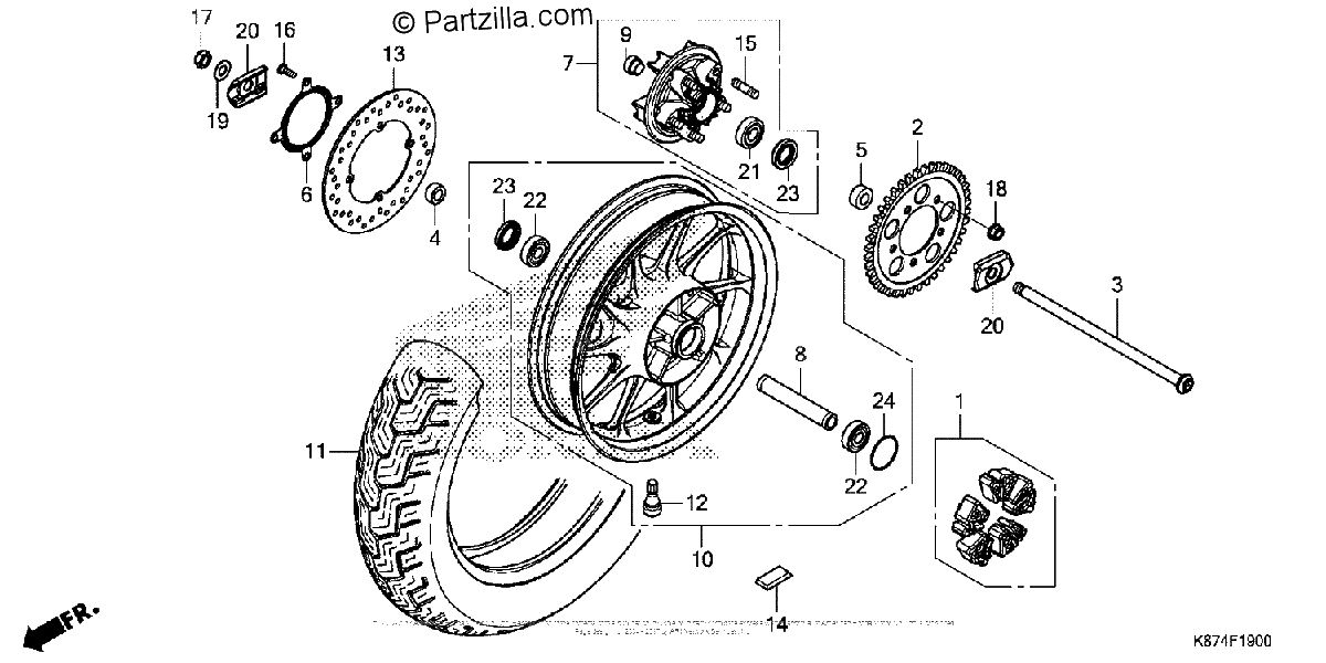Diagrama de REAR WHEEL