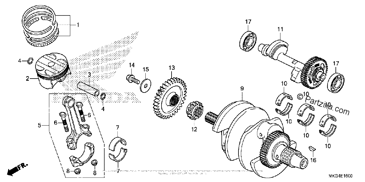 Diagrama de CRANKSHAFT PISTON