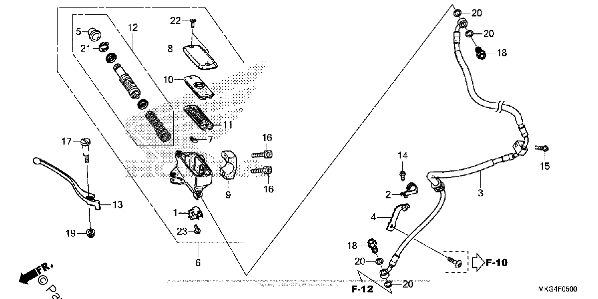Diagrama de FRONT BRAKE MASTER CYLINDER 1