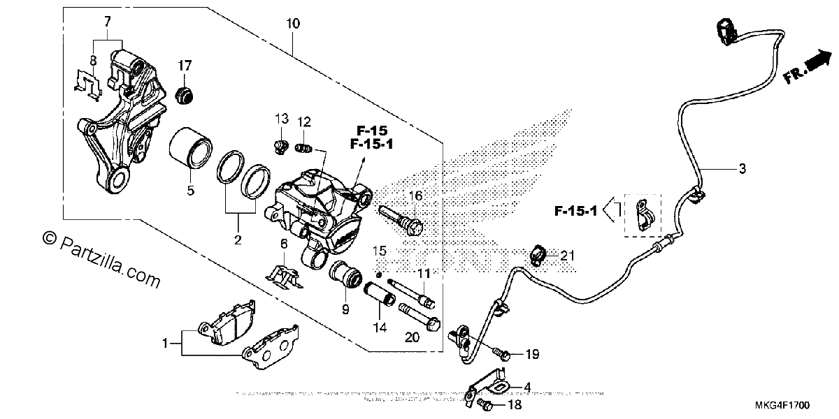 Diagrama de REAR BRAKE CALIPER