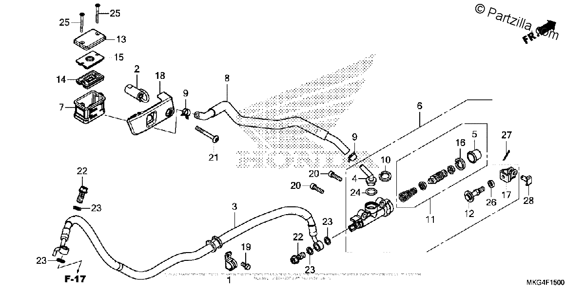 Diagrama de REAR BRAKE MASTER CYLINDER 1