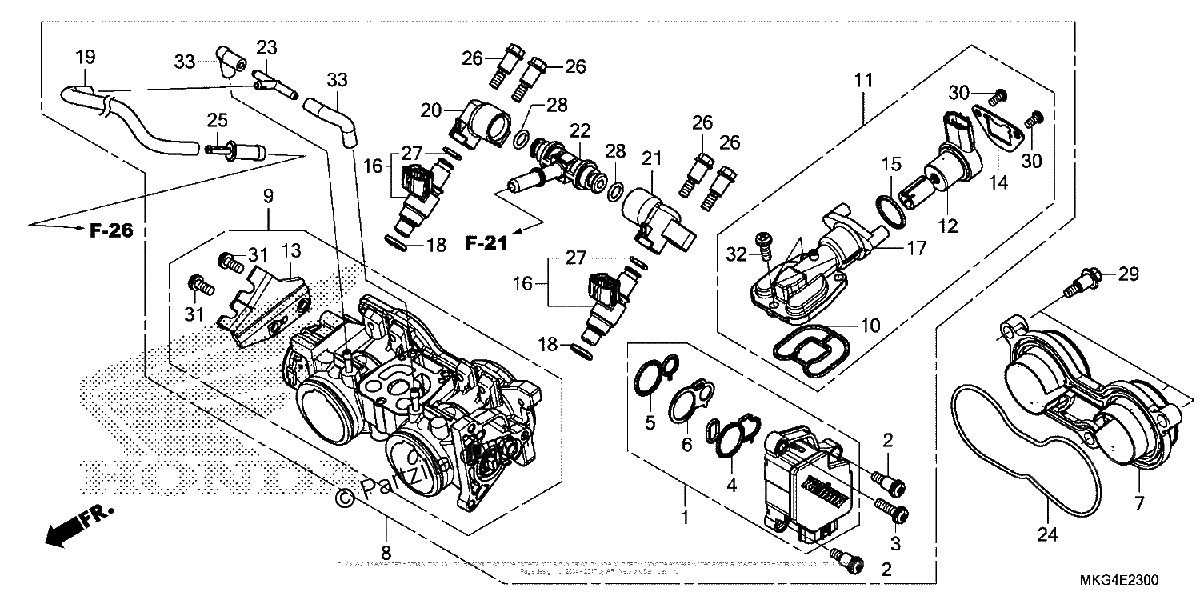 Diagrama de THROTTLE BODY