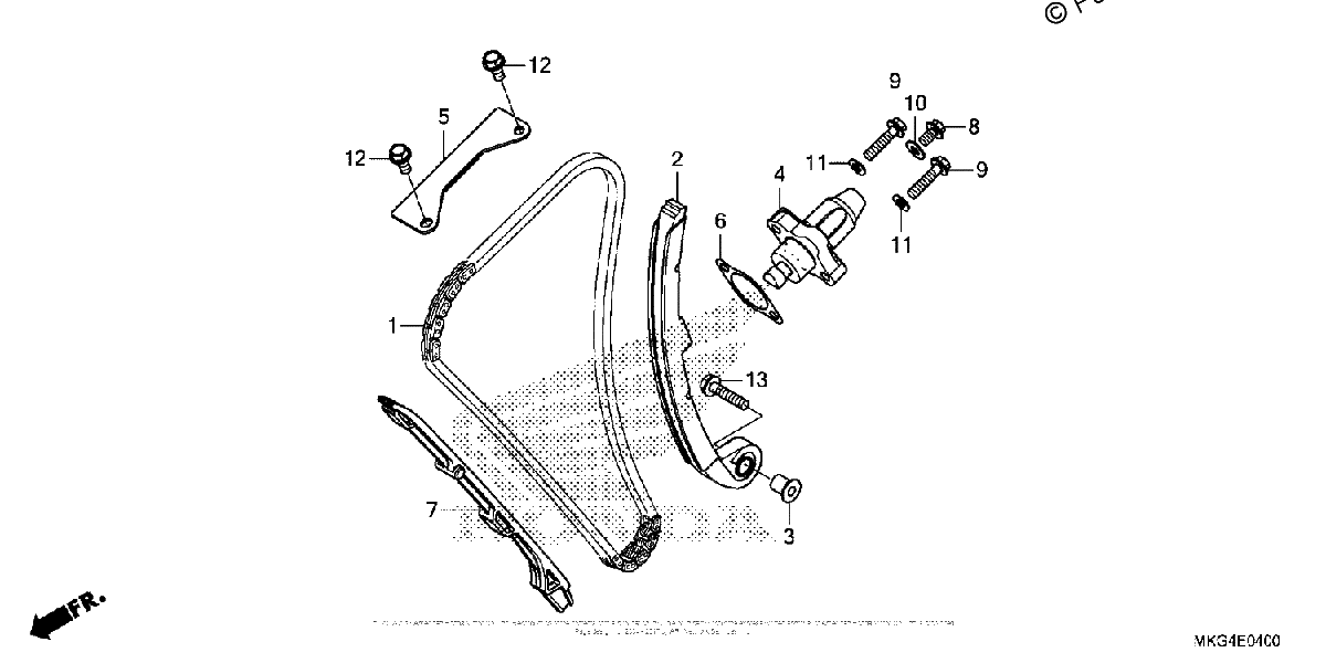 Diagrama de CAM CHAIN TENSIONER