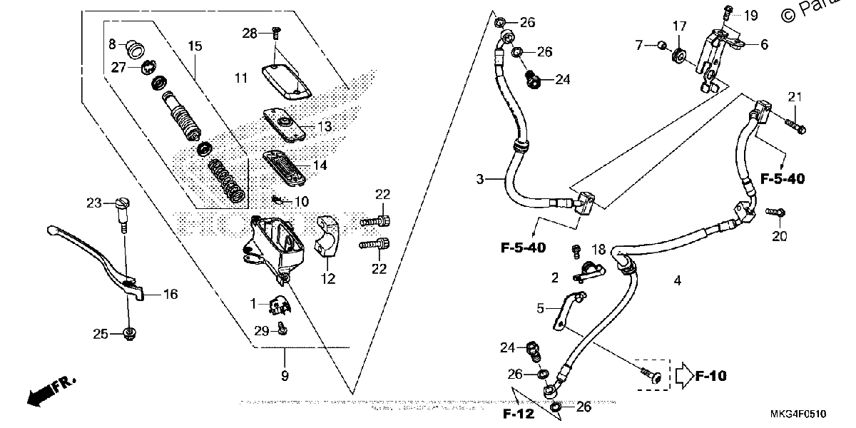Diagrama de FRONT BRAKE MASTER CYLINDER 2