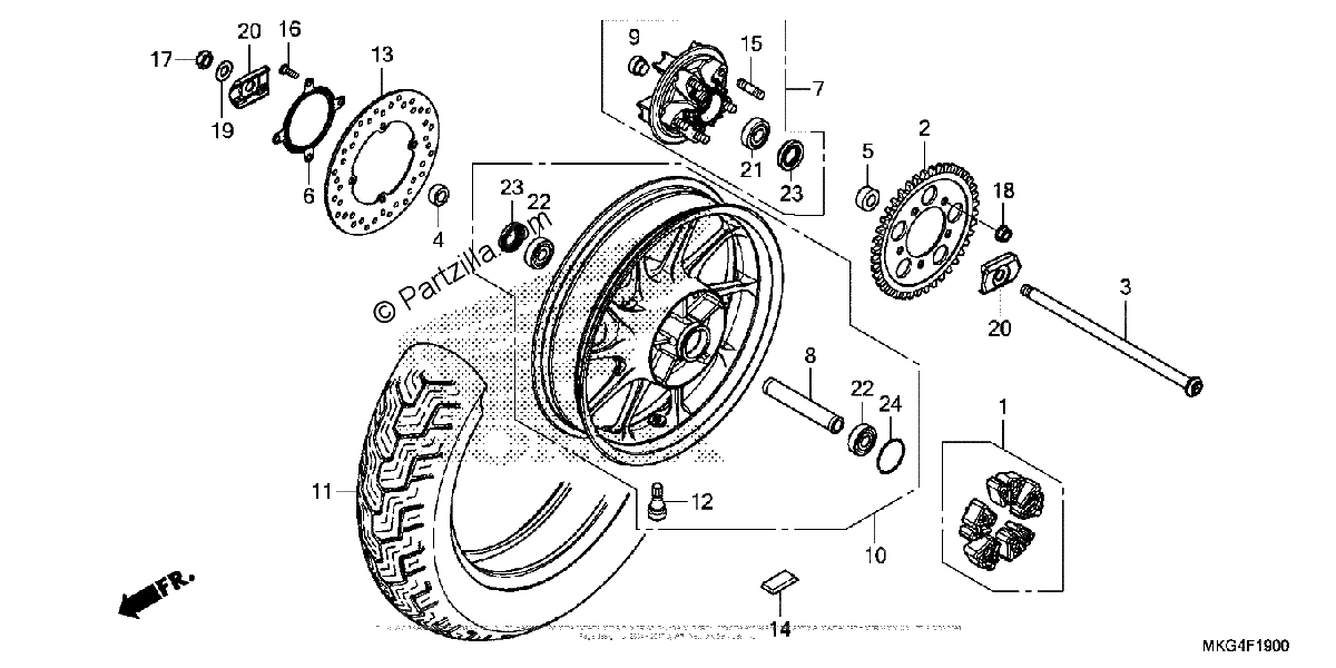 Diagrama de REAR WHEEL