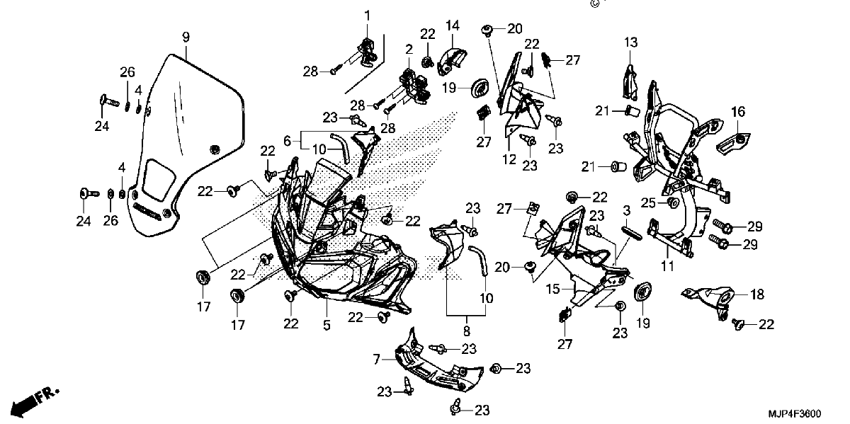 Diagrama de FRONT COWL