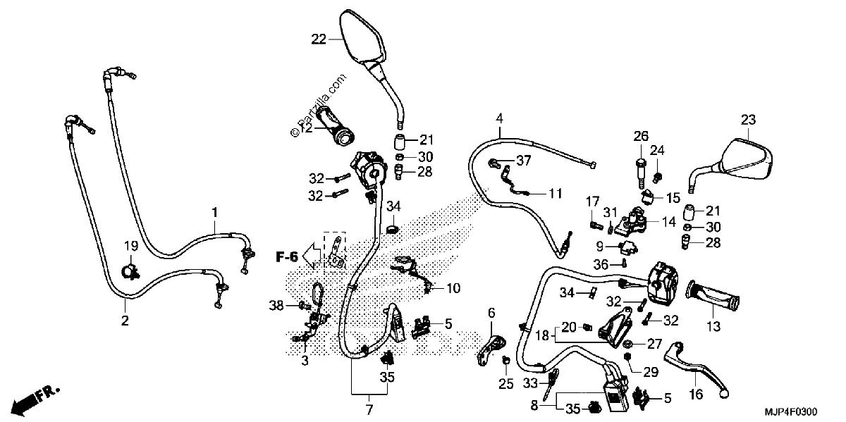 Diagrama de HANDLE LEVER SWITCH CABLE