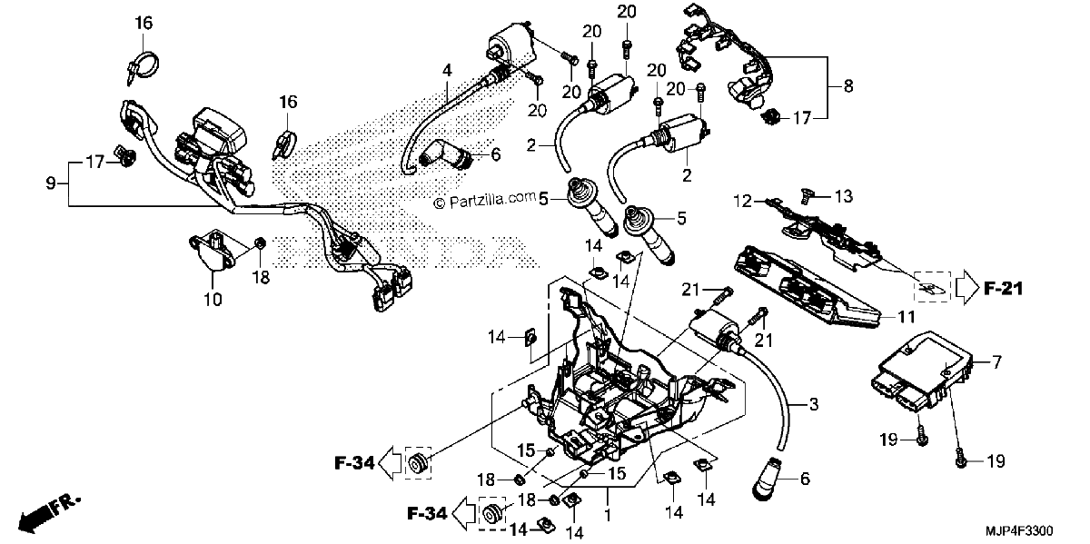 Diagrama de SUB HARNESS IGNITION COIL
