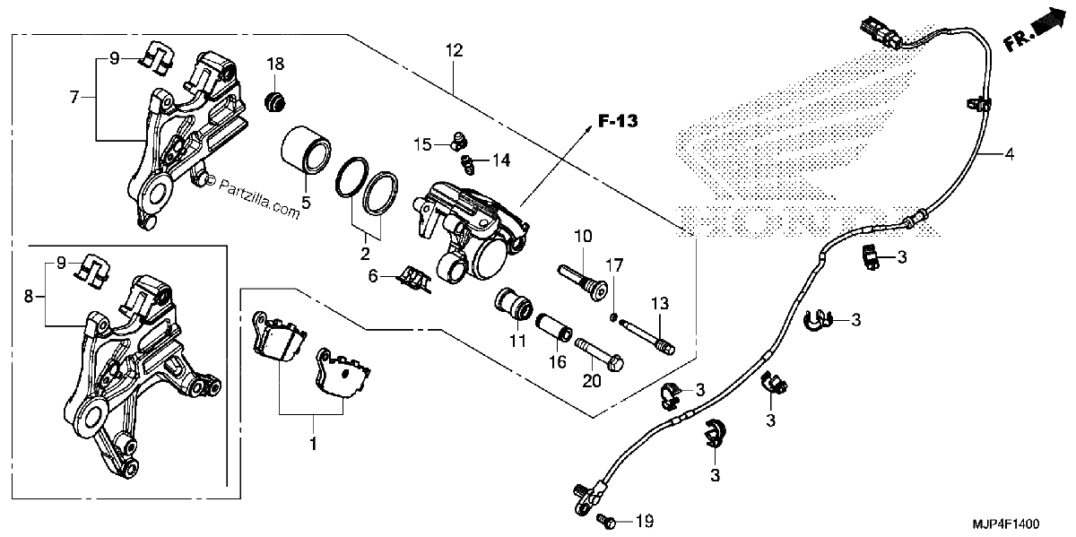 Diagrama de REAR BRAKE CALIPER
