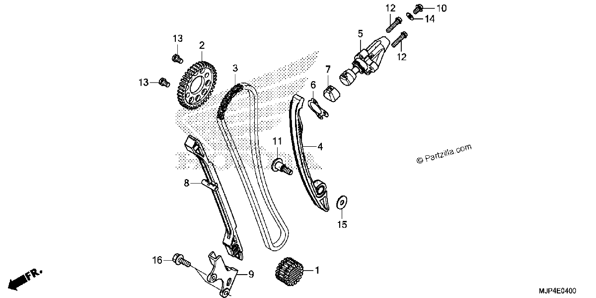 Diagrama de CAM CHAIN TENSIONER