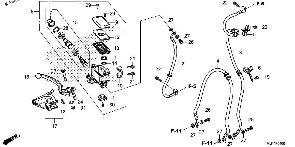 Diagrama de FRONT BRAKE MASTER CYLINDER