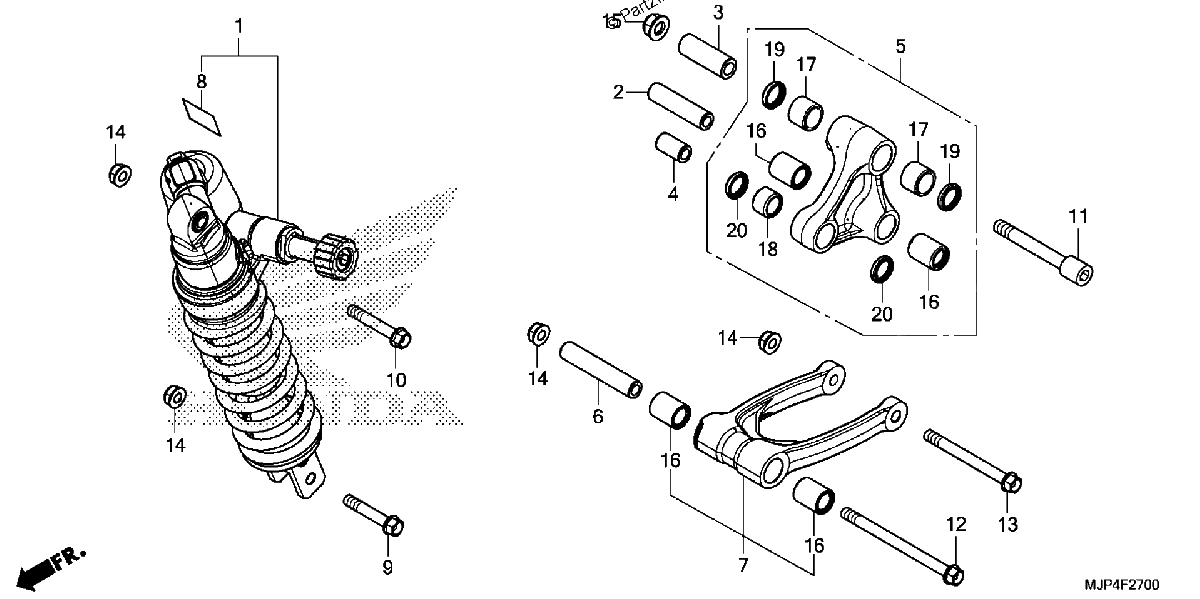 Diagrama de REAR SHOCK ABSORBER