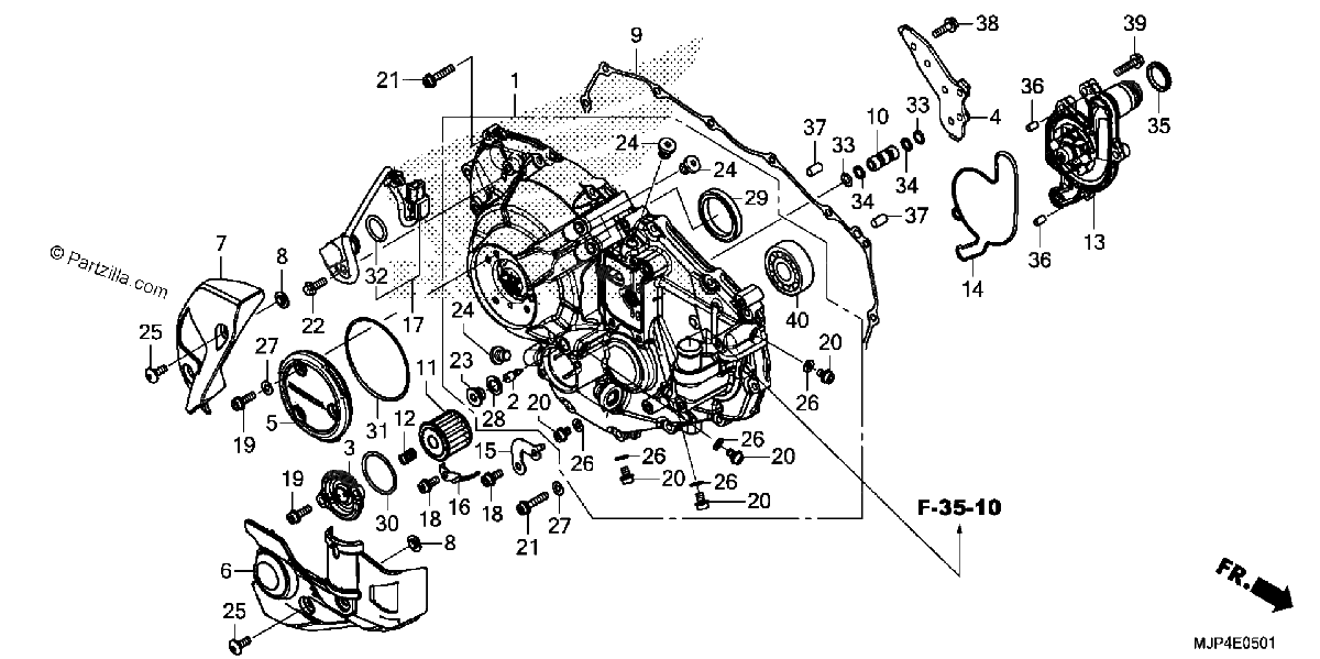 Diagrama de RIGHT CRANKCASE COVER 2