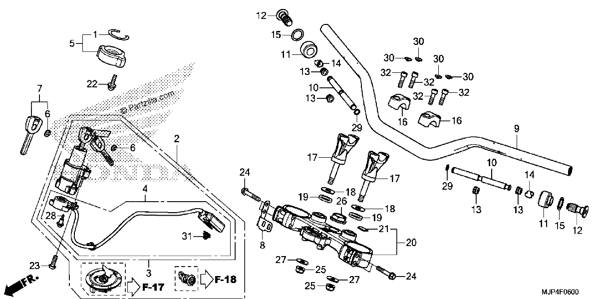 Diagrama de HANDLEBAR TOP BRIDGE