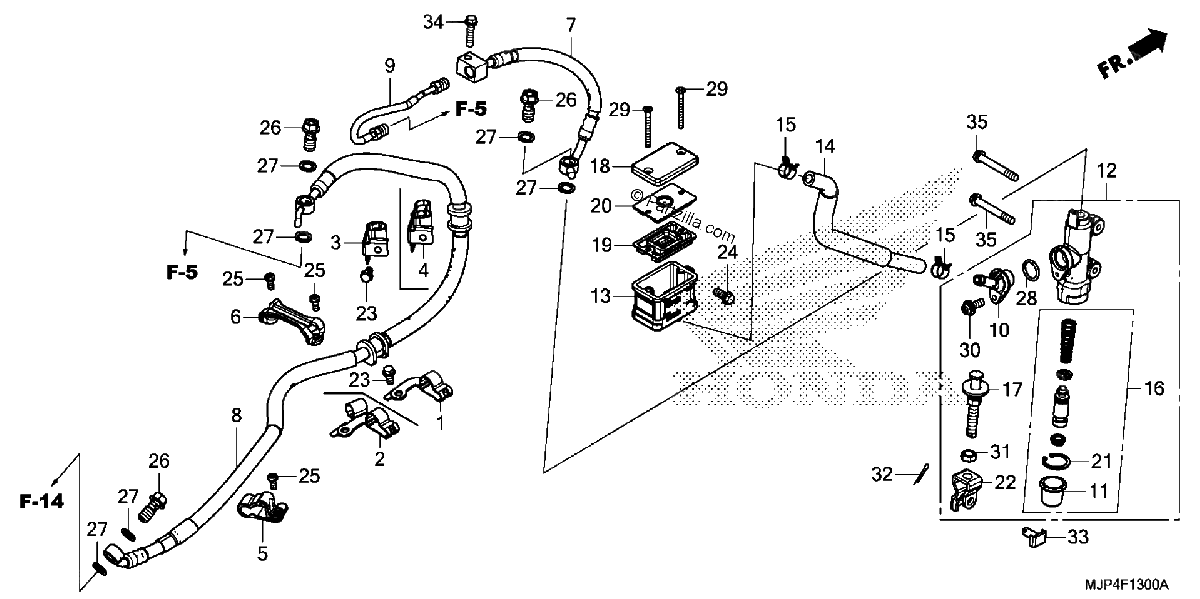 Diagrama de REAR BRAKE MASTER CYLINDER